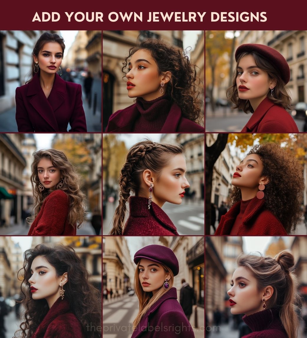 Earring Mockups • Burgundy Belle